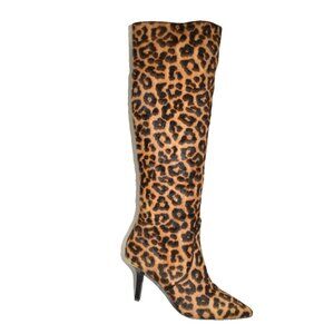 New! Michael Kors Katerina Leopard Calf Hair Knee-High Boot Size 7 DD222A